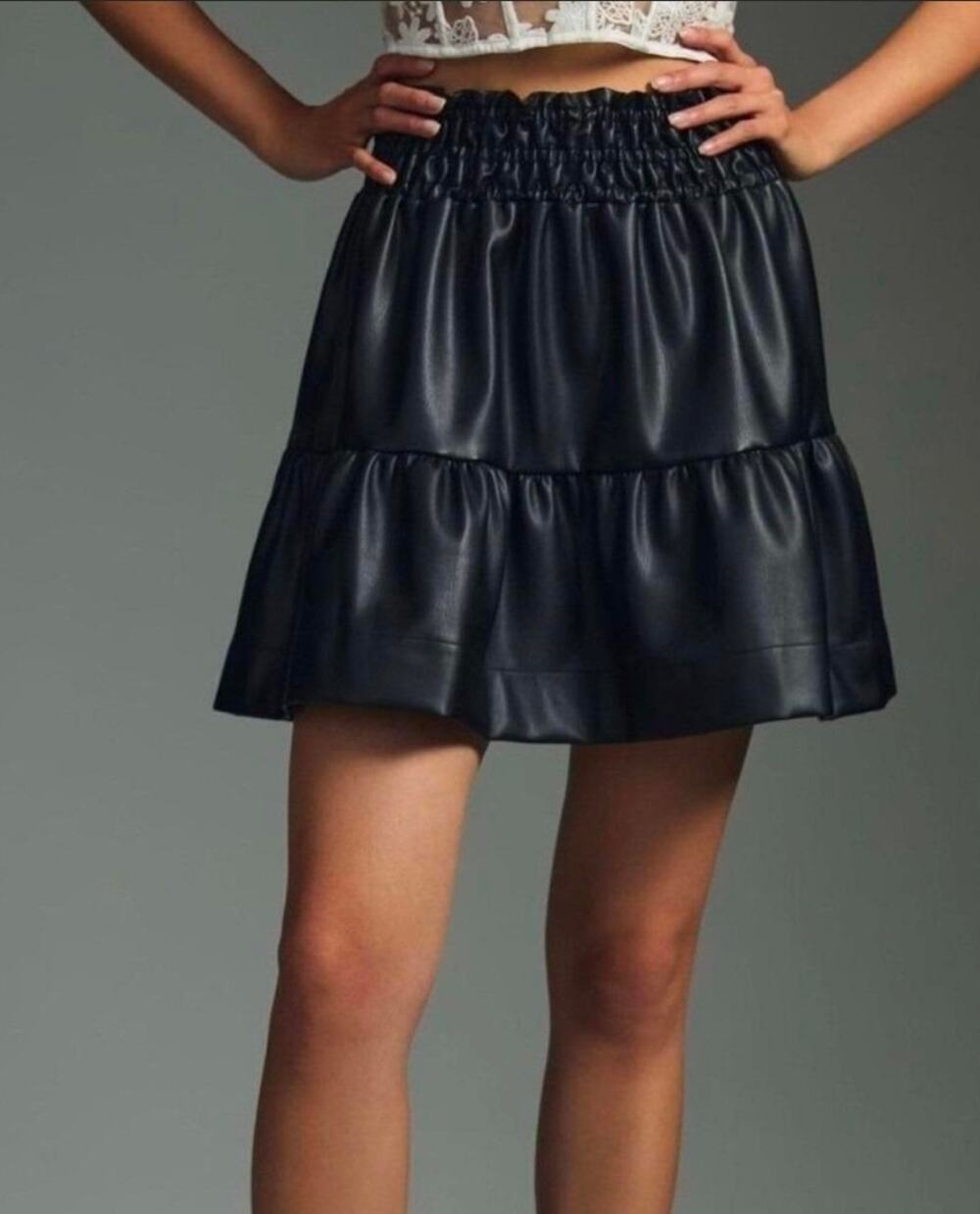 Anthropologie The Somerset Mini Skirt: Faux Leather Edition. Size M. Ret. $120
